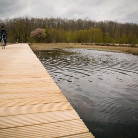 Van Vliet Kastanjehout houten fiets en wandelbrug Van Vliet Kastanjehout houten fiets en wandelbrug